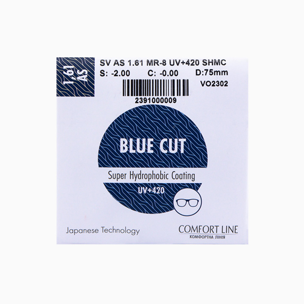 Комп'ютерна оптична лінза Comfort Line Blue Cut 1.61 AS