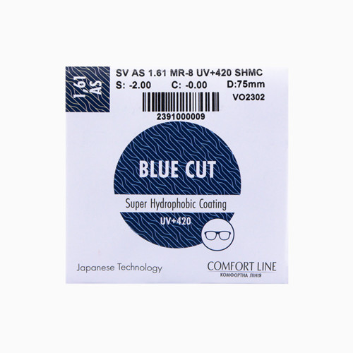 Комп'ютерна оптична лінза Comfort Line Blue Cut 1.61 AS
