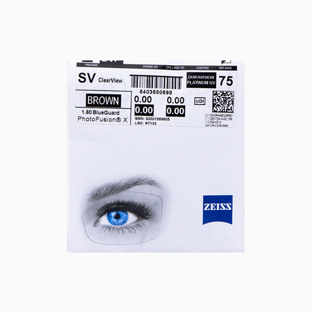 Фотохромна оптична лінза Zeiss Monof. ClearView 1.6 PF stock